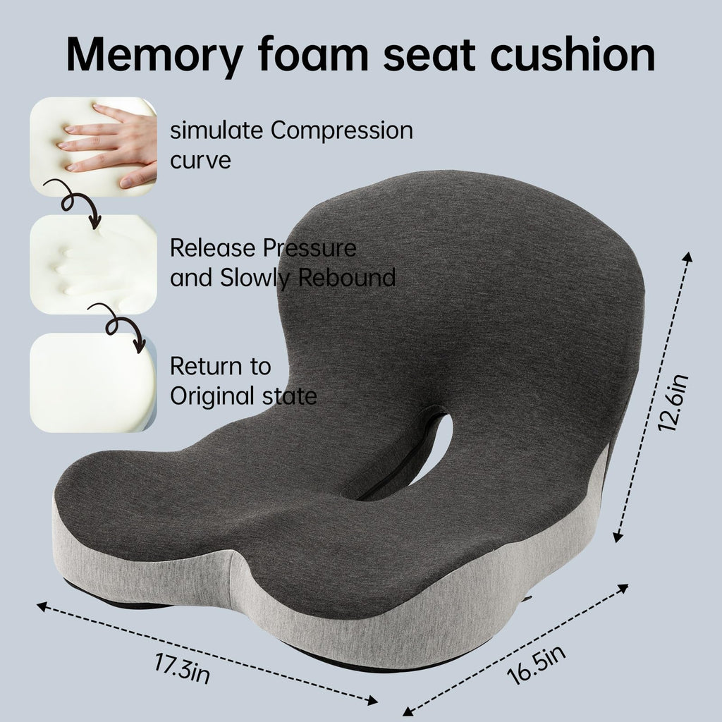 L-Shaped Memory Foam Seat Cushion with Back Support G450284