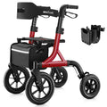 Red All Terrain Wheeled Walker with Seat S237