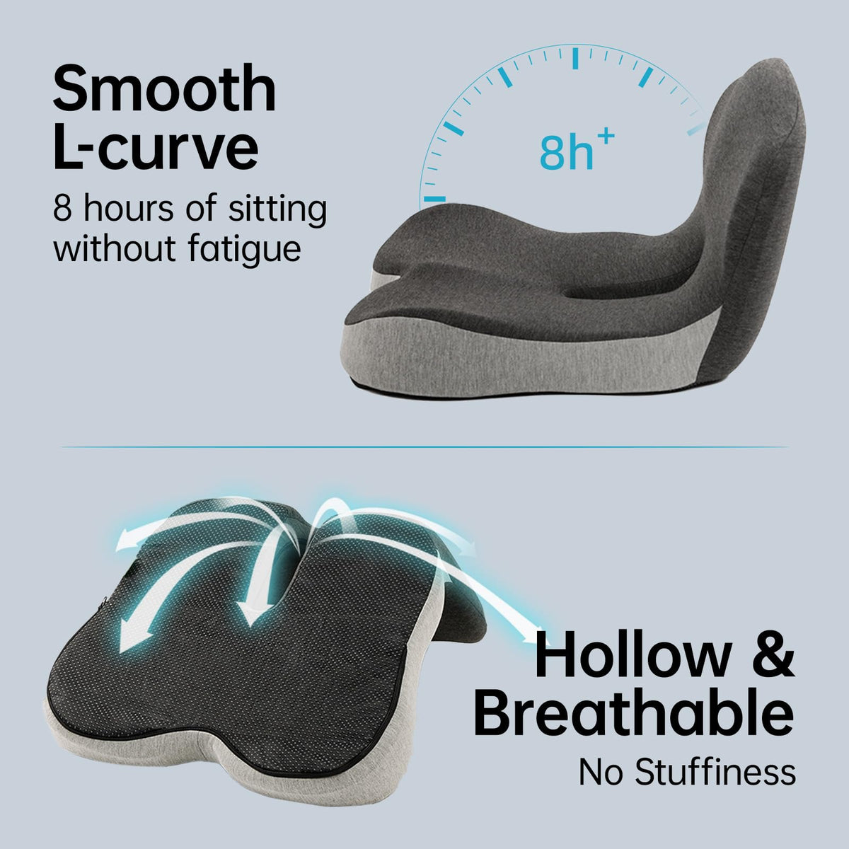 L-Shaped Memory Foam Seat Cushion with Back Support G450284