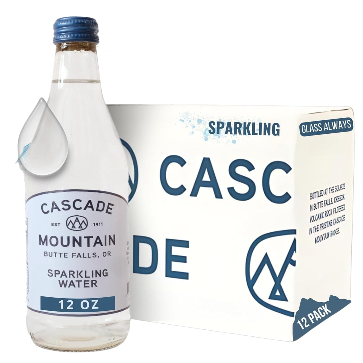 Sparkling Mineral Water in Glass Bottle 12oz 12 Pack U26975
