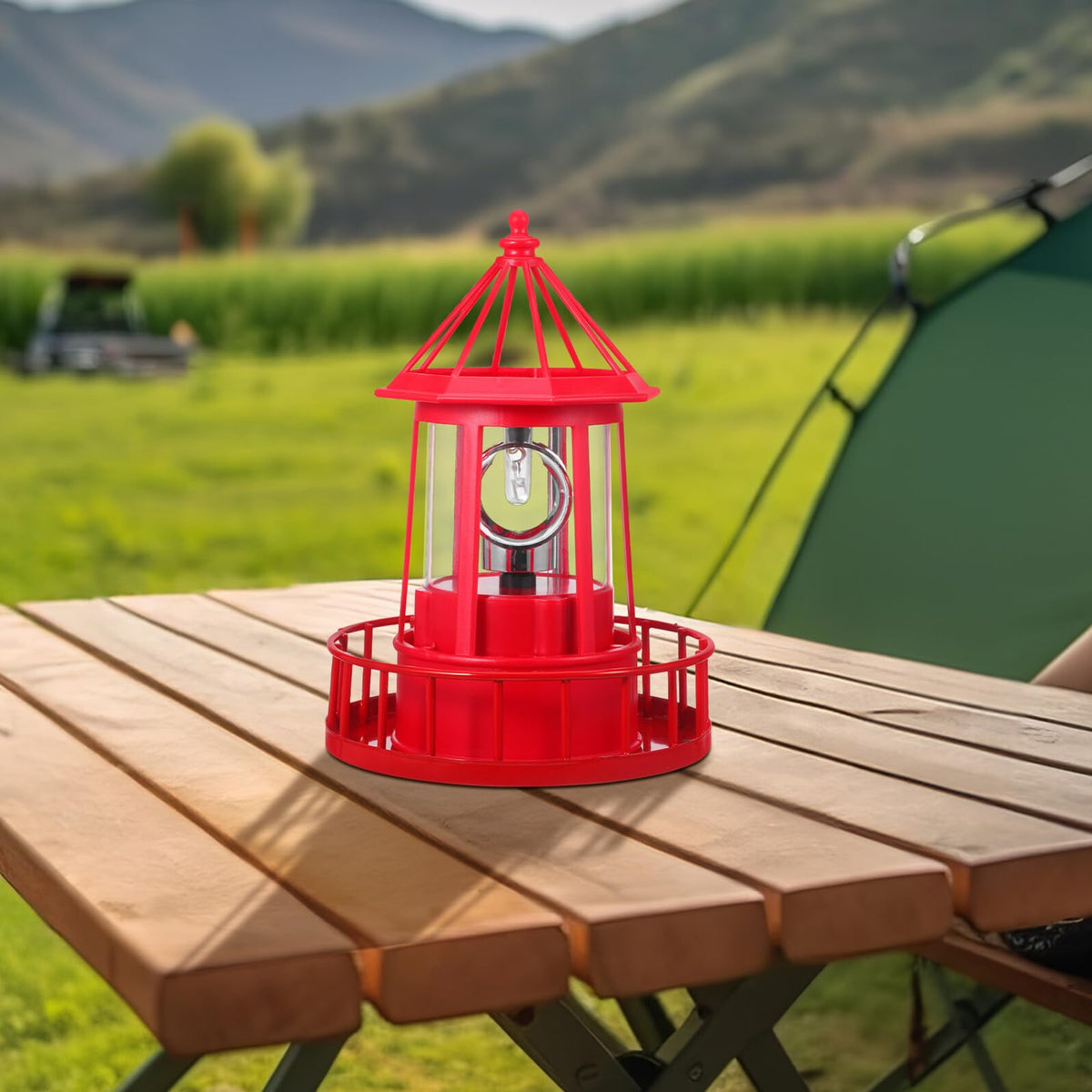 Solar Powered Rotating Lighthouse G86363