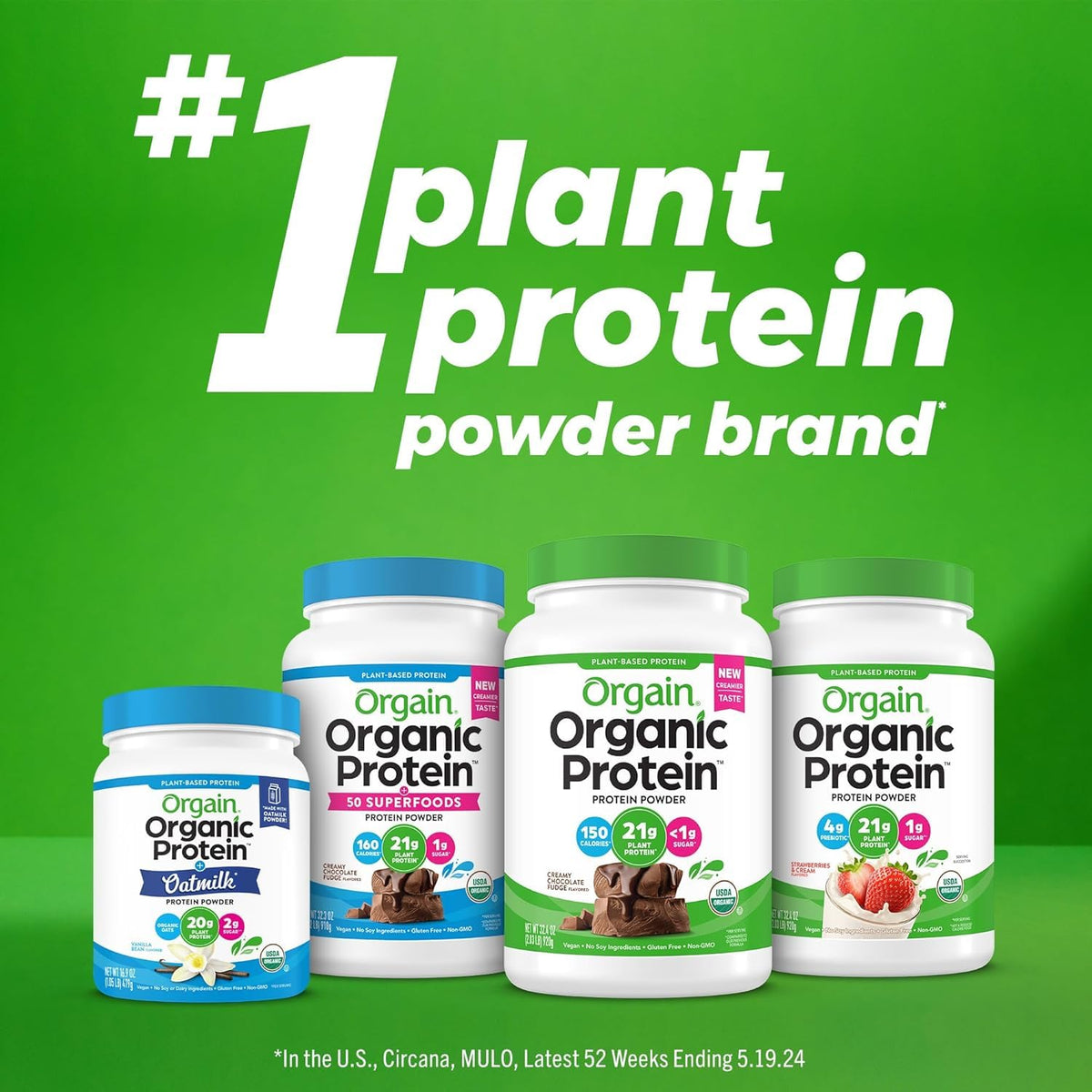 Organic Vegan Protein + 50 Superfoods Powder, 21g Plant Based Protein, 2.02 lb B439913