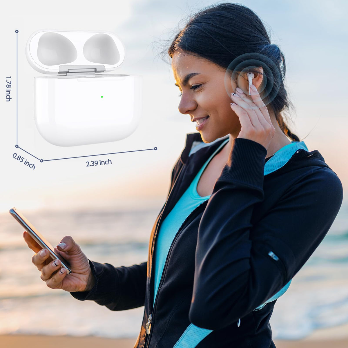 Wireless Charging Case Replacement for AirPods 3rd Generation A566
