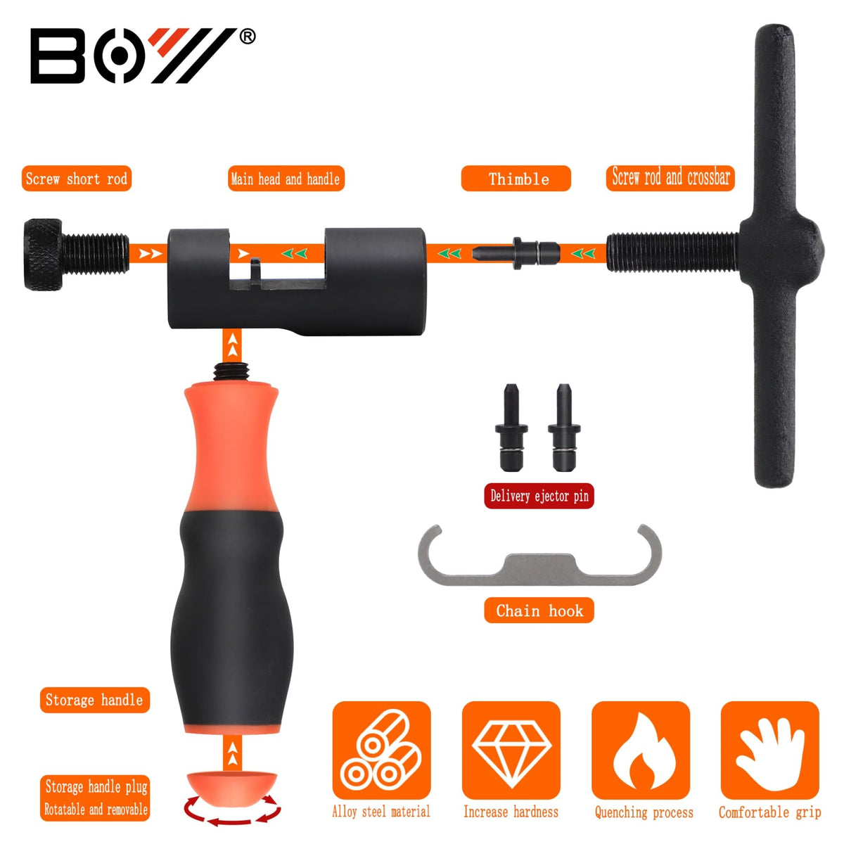 Bike Chain Tool, 1-13 Speed Chain Breaker with Spare Pins W9864