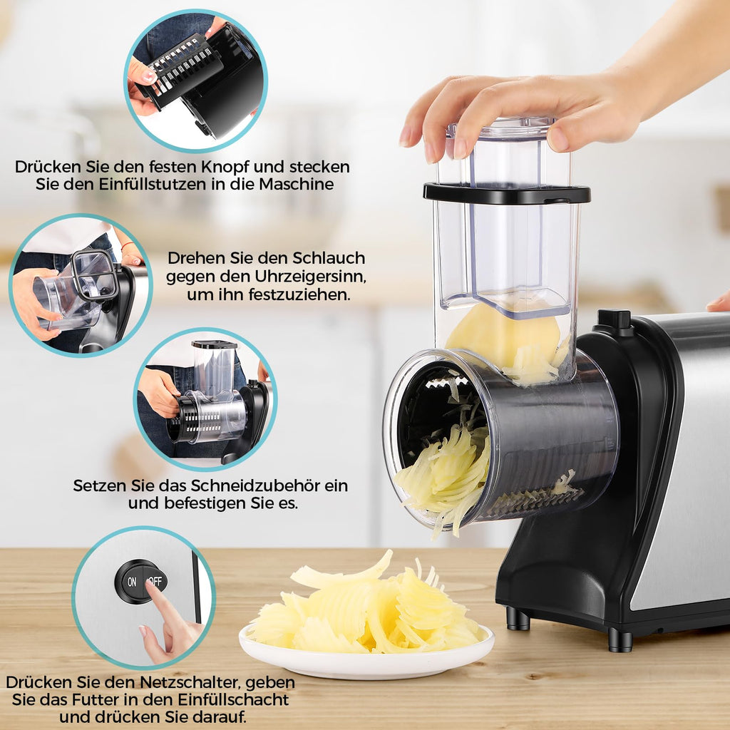 Electric Stainless Steel Vegetable Slicer with 5 Blades M17060