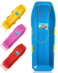 47.5" High-Density Plastic Toboggan Sled with Handles and Pull Rope S759586