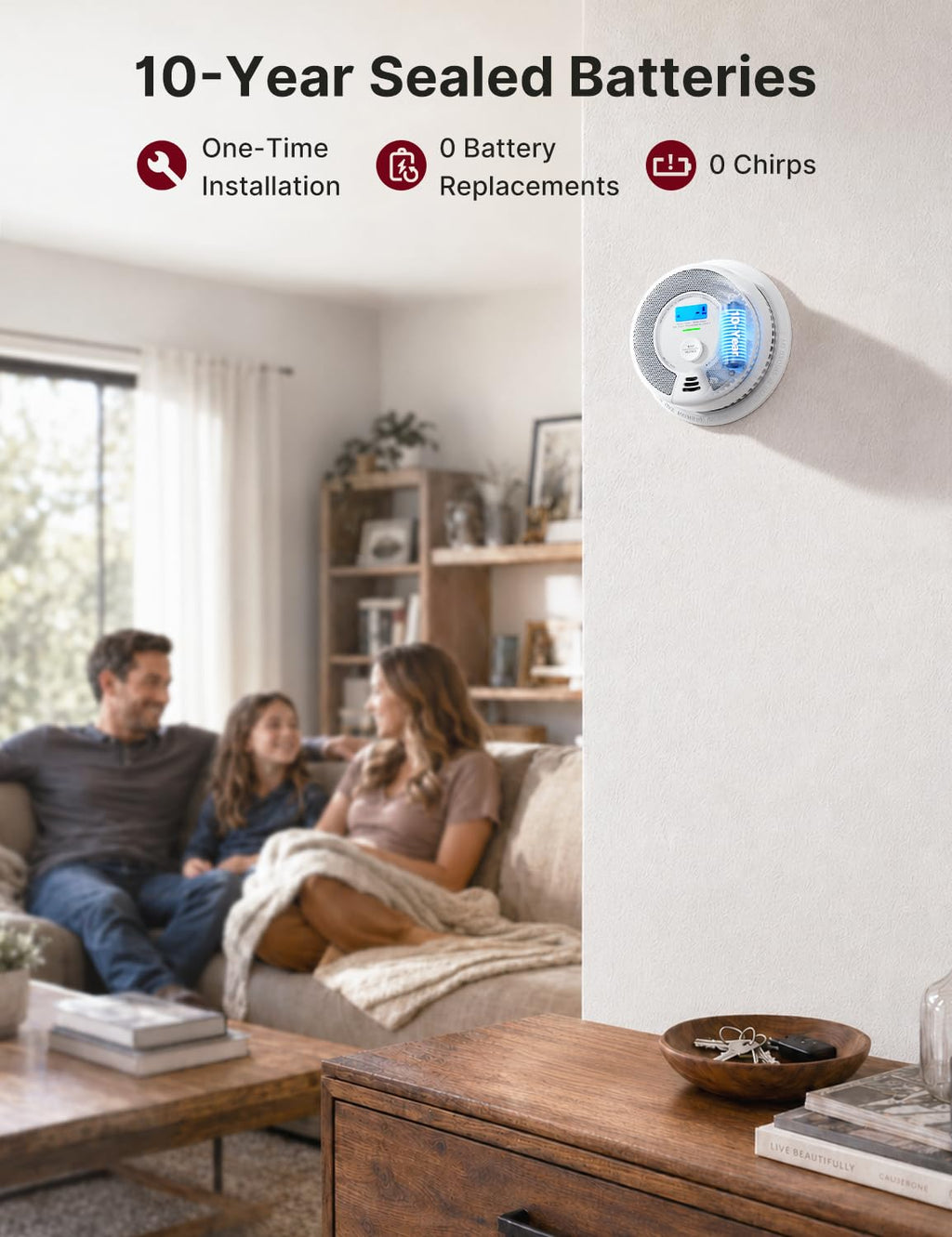 Smoke and Carbon Monoxide Detector Combo 3-Pack T1308