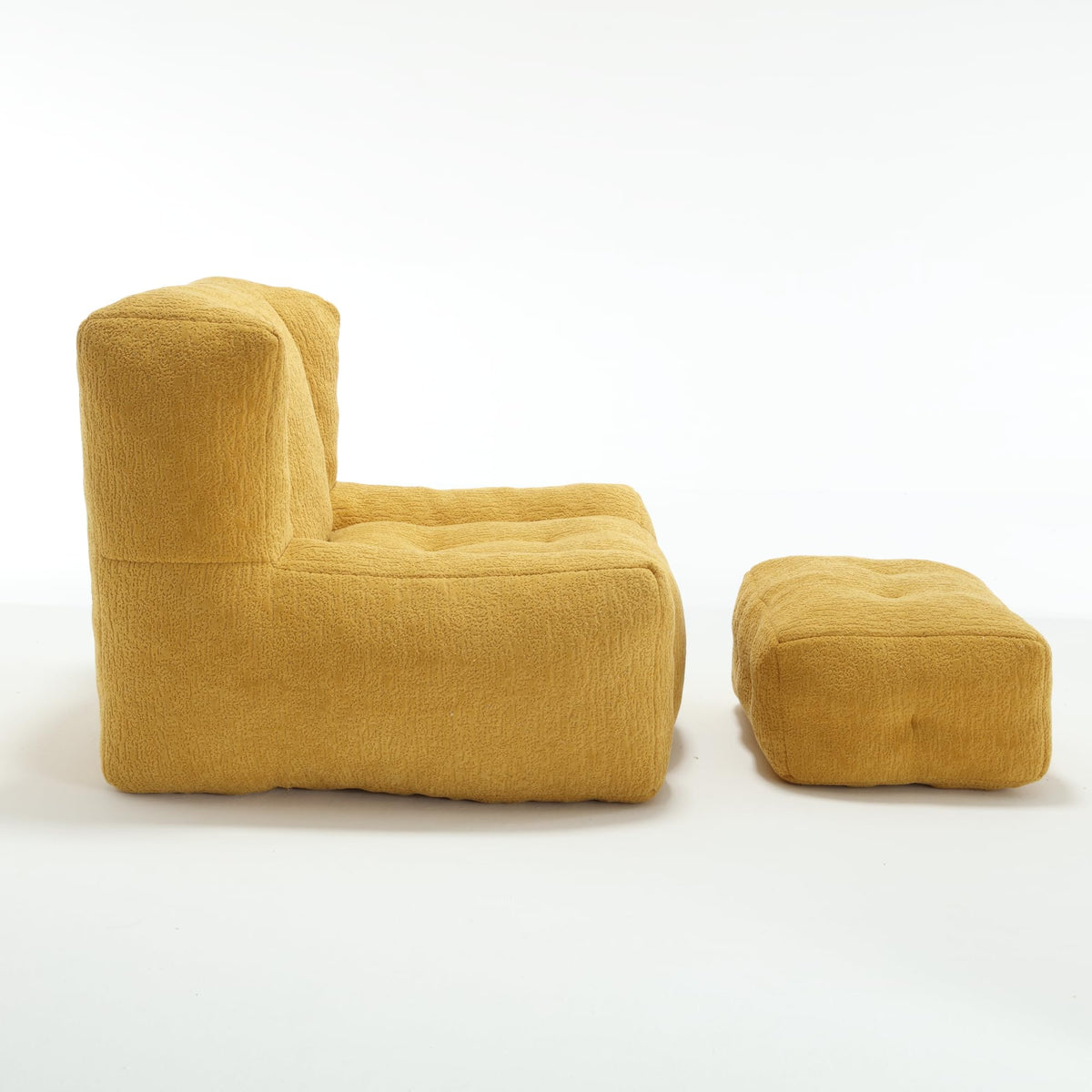 Velvet Fluffy Bean Bag Chair with Ottoman U13160