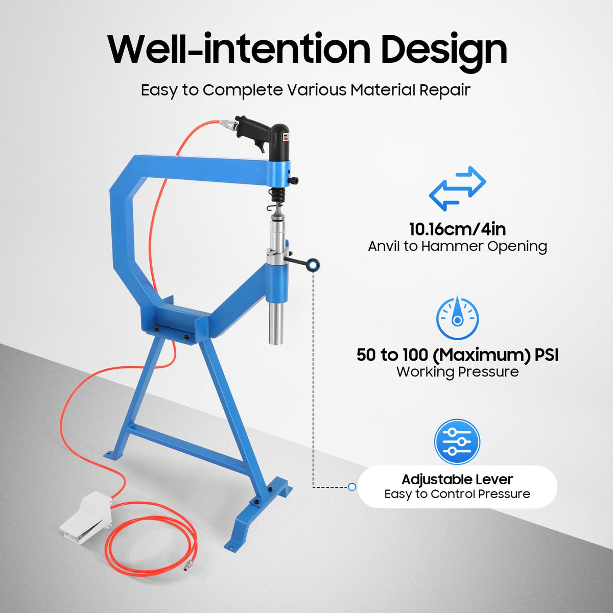 4" Pneumatic Planishing Hammer with Cast-Iron Stand I426747