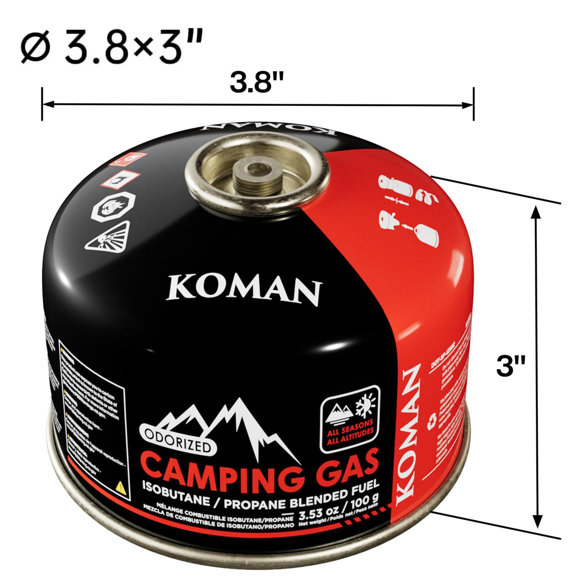 Isobutane Butane Propane Blend Camping Fuel Canister 4 Pack O371851