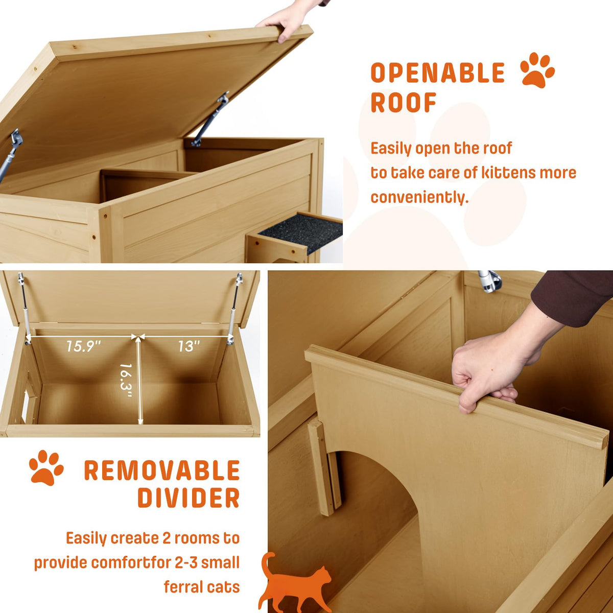 Large Insulated Weatherproof Outdoor Cat House C829790