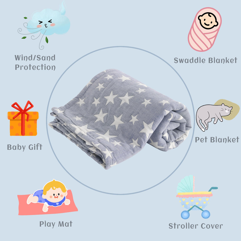Blue Muslin Toddler Blanket M1169