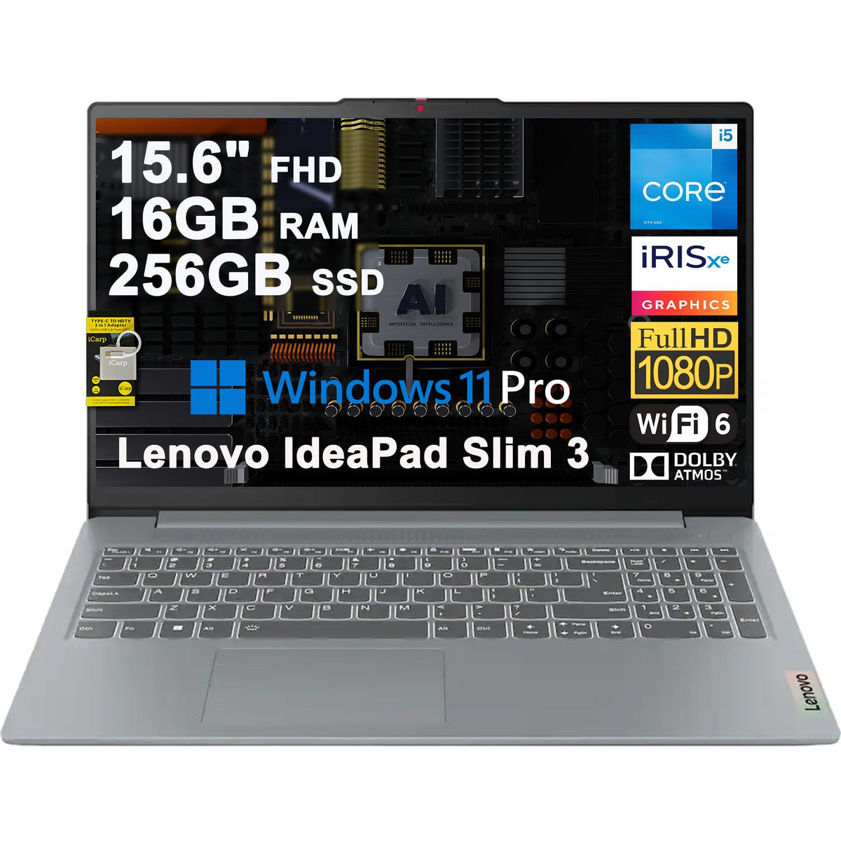 15.6" FHD Anti-Glare Intel 10-core i5 16GB RAM 256GB SSD Laptop E73449