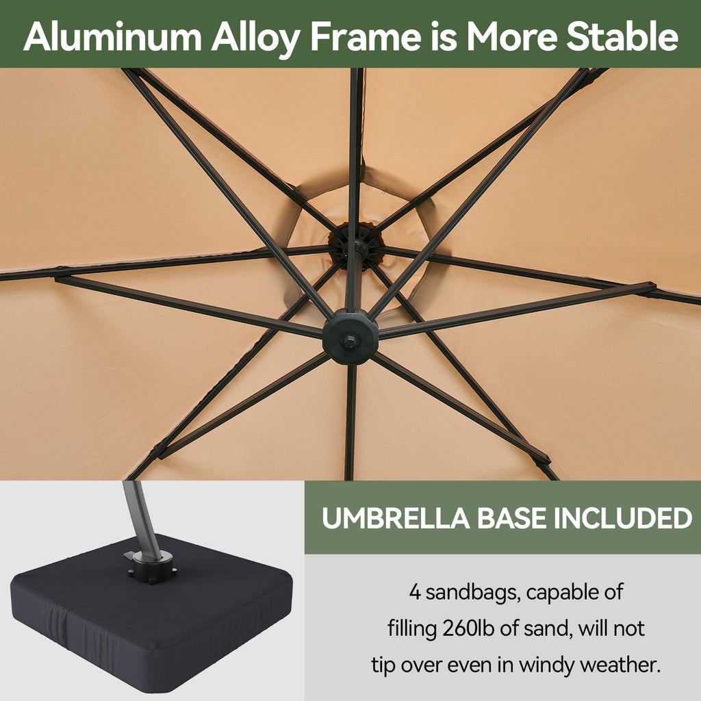 11 FT Aluminum Offset Cantilever Umbrella Z62240