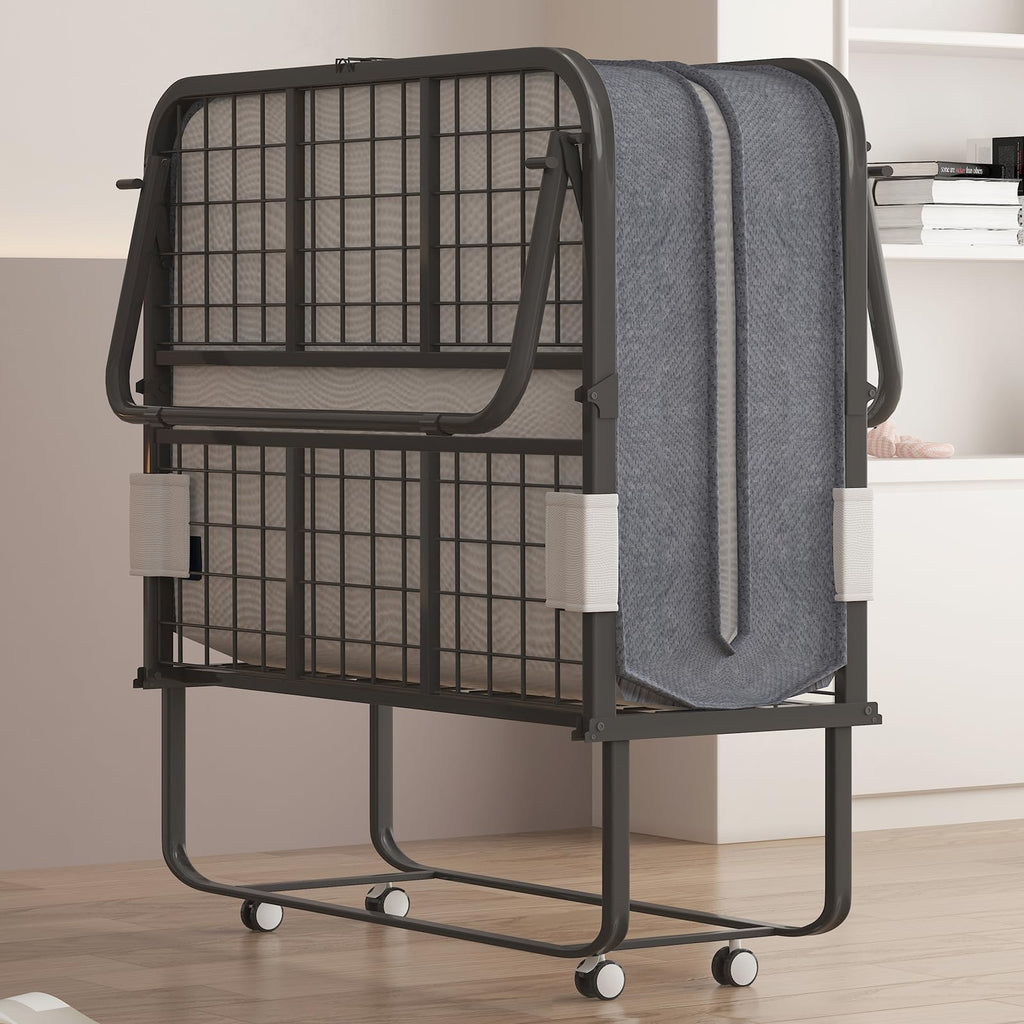 Twin Size Folding Bed with 4 Inch Foam Mattress B5596