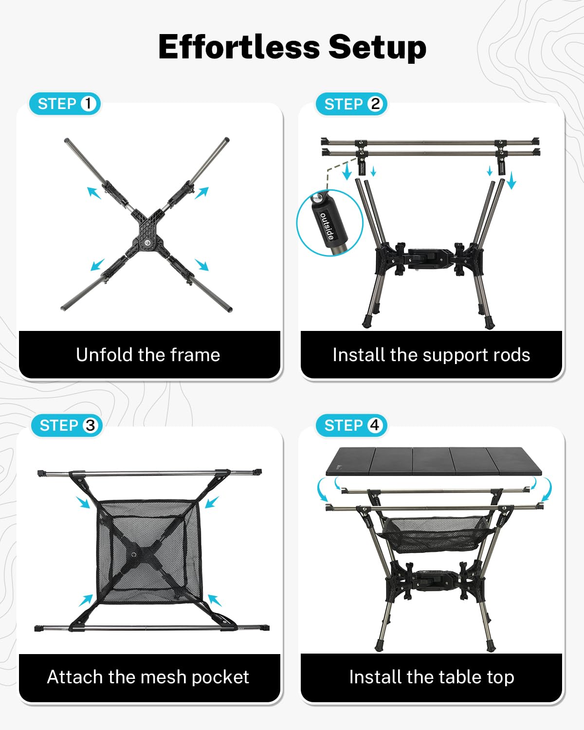 Foldable Aluminum Camping Table W487215
