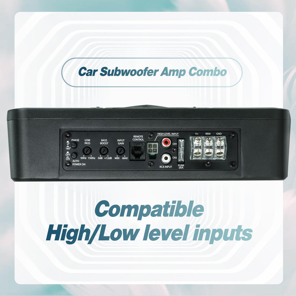 10" 1200W Powered Car Subwoofer with Amplifier Q806687