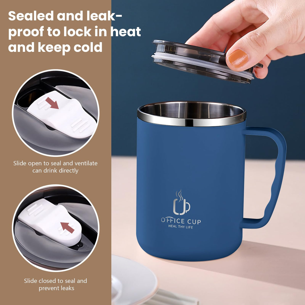 2 Pack Insulated Stainless Steel Travel Mug 16.9 oz R156