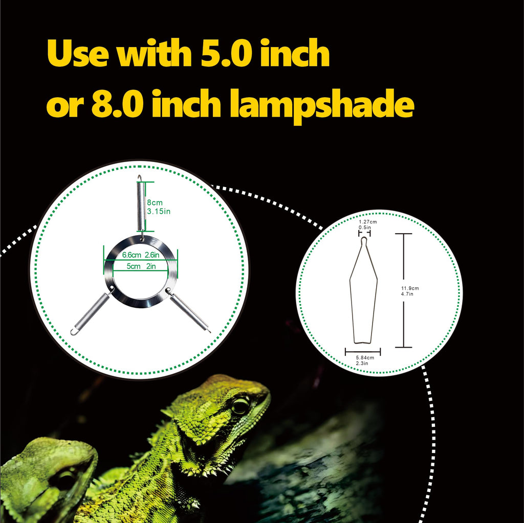 Reptile Heat Lamp Clips & Hangers Kit Stainless Steel I4223