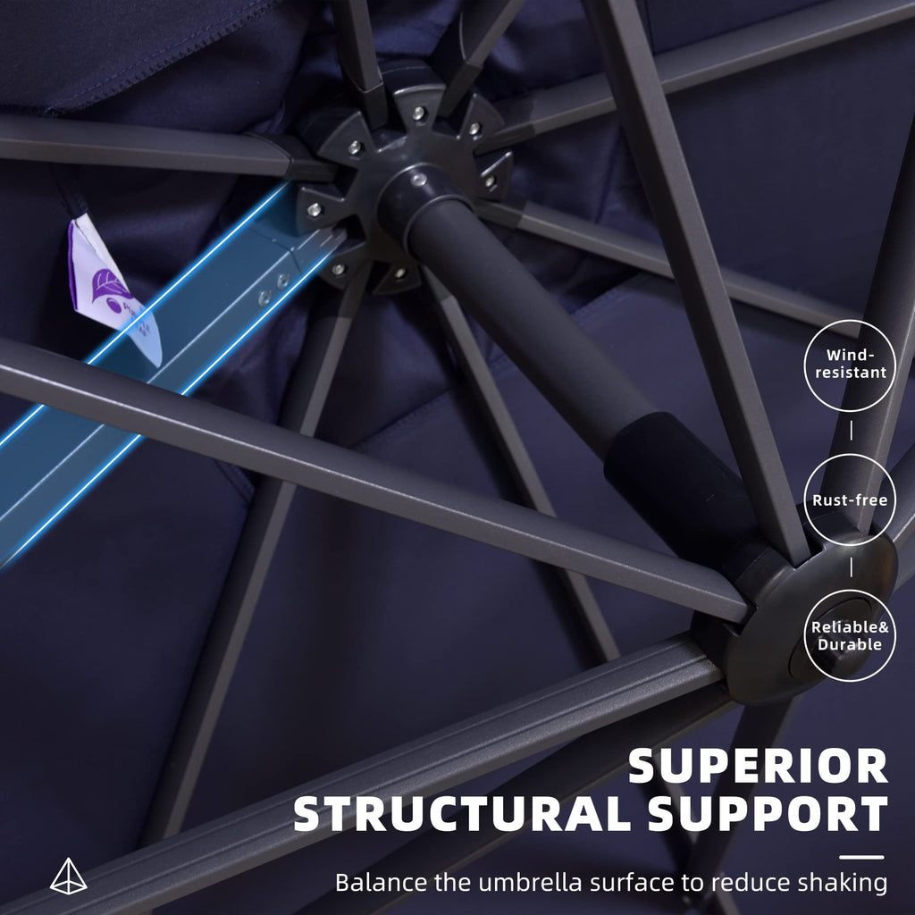 Navy Rectangle Patio Umbrella Y771105