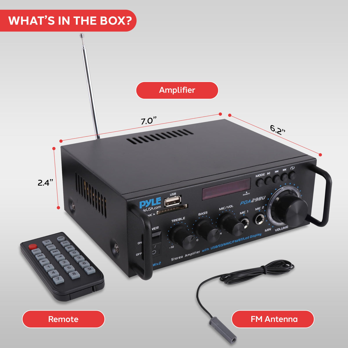 200W Stereo Power Amplifier with Bluetooth F345