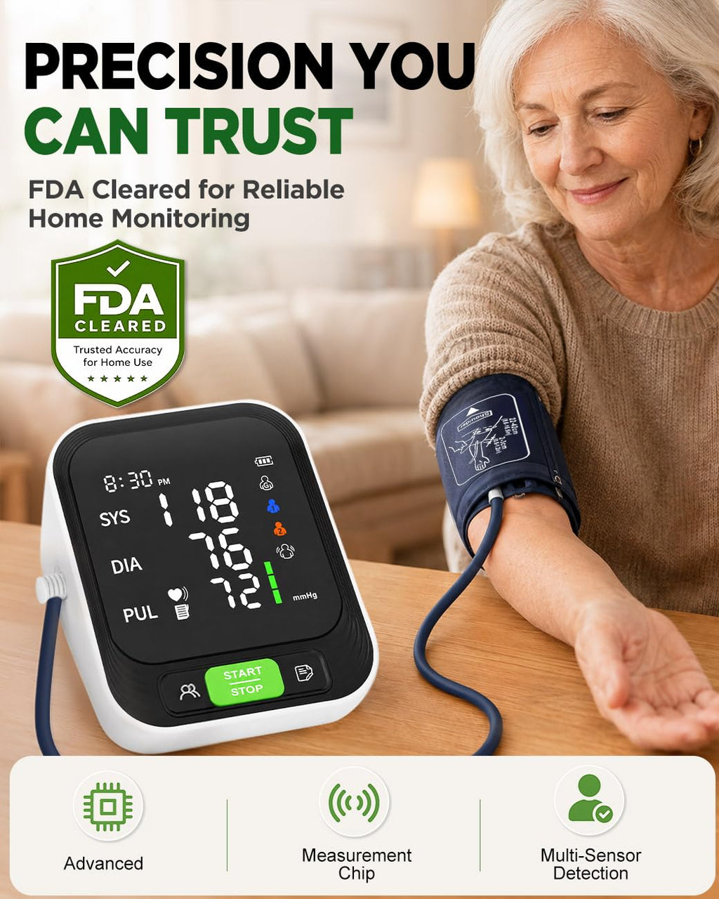 Upper Arm Blood Pressure Monitor with Large Cuff N1525