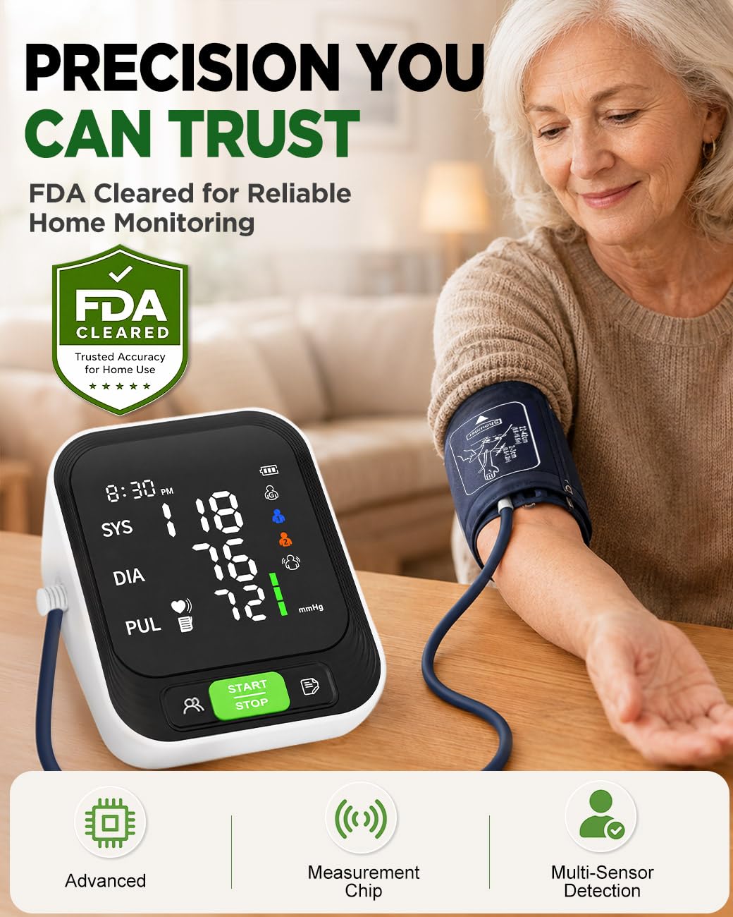 Upper Arm Blood Pressure Monitor with Large Cuff N1525