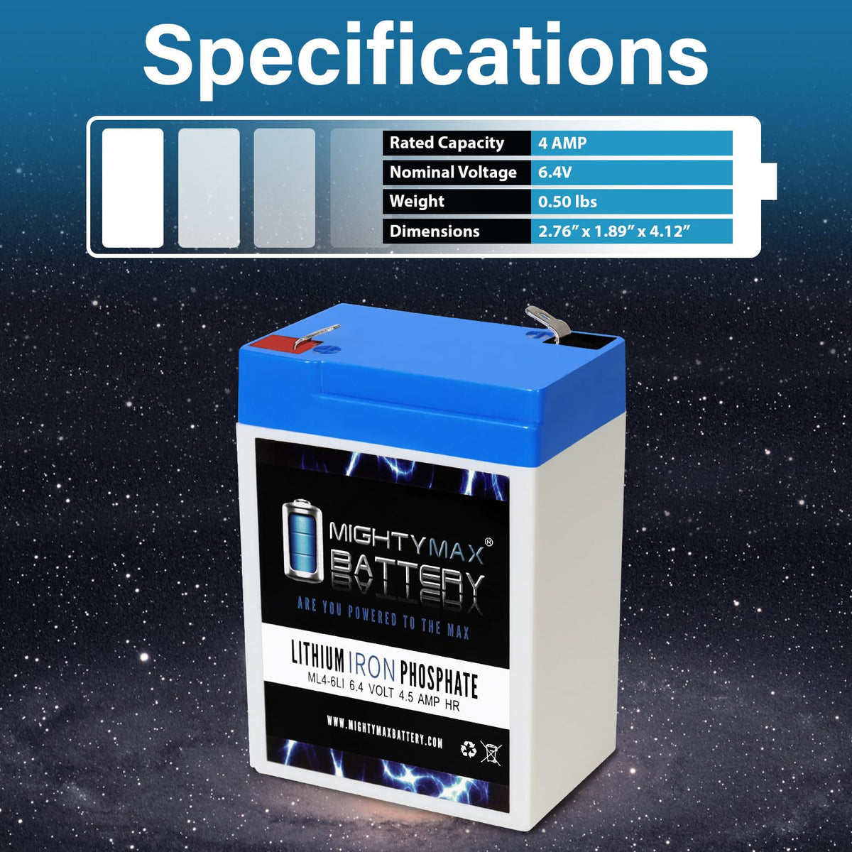 6V 4.5AH Lithium Replacement Battery N88475