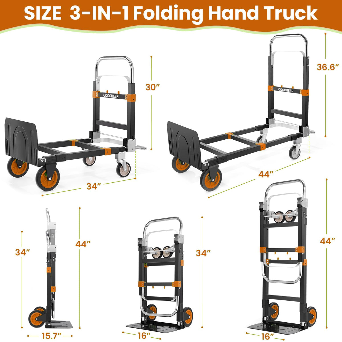 Folding Hand Truck Orange F76534