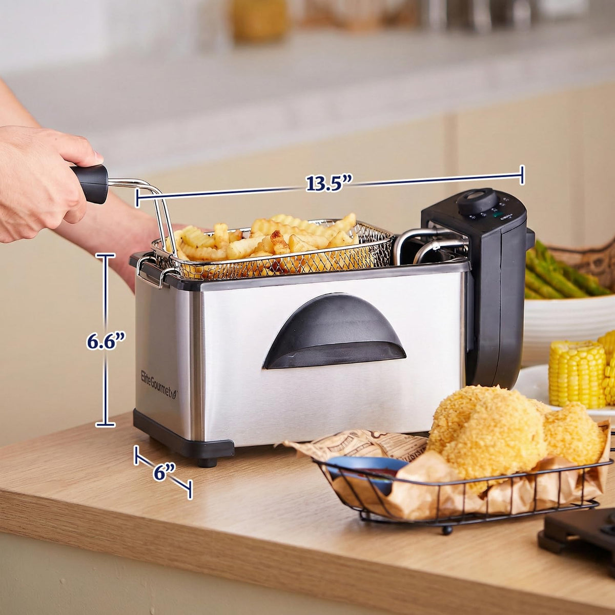 2Qt Immersion Deep Fryer with Removable Basket E7210