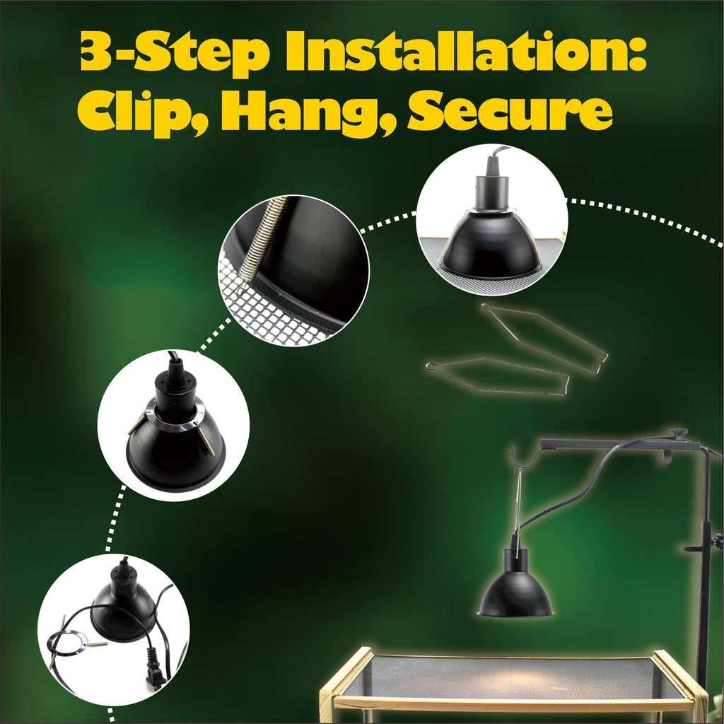 Reptile Heat Lamp Clips & Hangers Kit Stainless Steel I4223