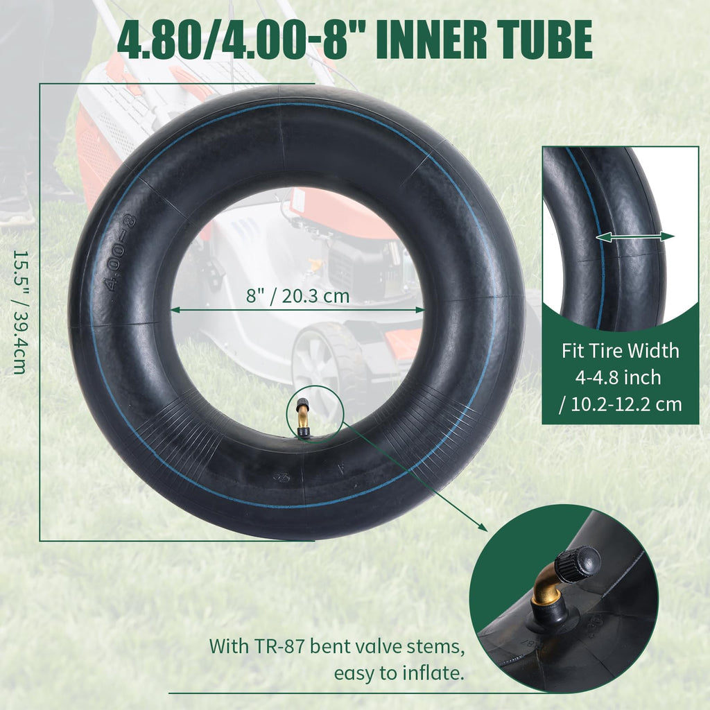 2Pcs 4.80/4.00-8 Inner Tubes with TR-87 Valve Stem A8670