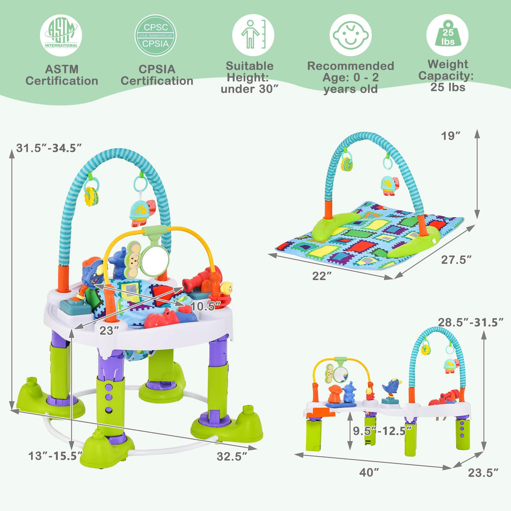 4 in 1 Baby Bouncer Activity Center with Playtime Mat and Activity Table R970