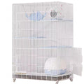 White 4-Tier Collapsible Lockable Wire Cat Ferret Habitat Crate with Casters F41074