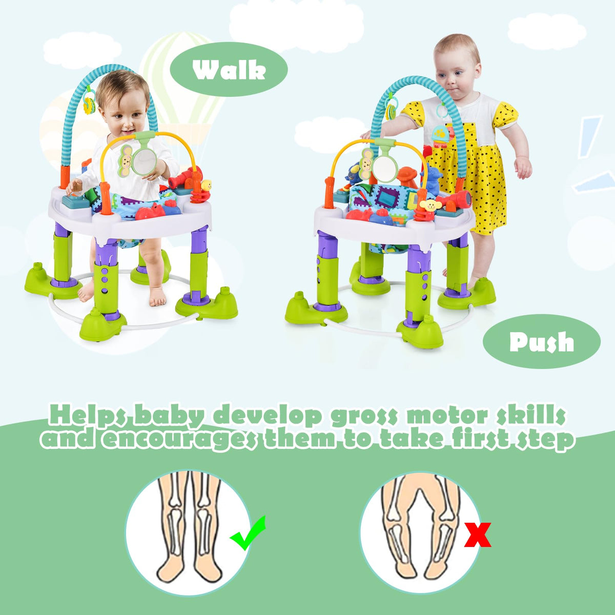 4 in 1 Baby Bouncer Activity Center with Playtime Mat and Activity Table R970