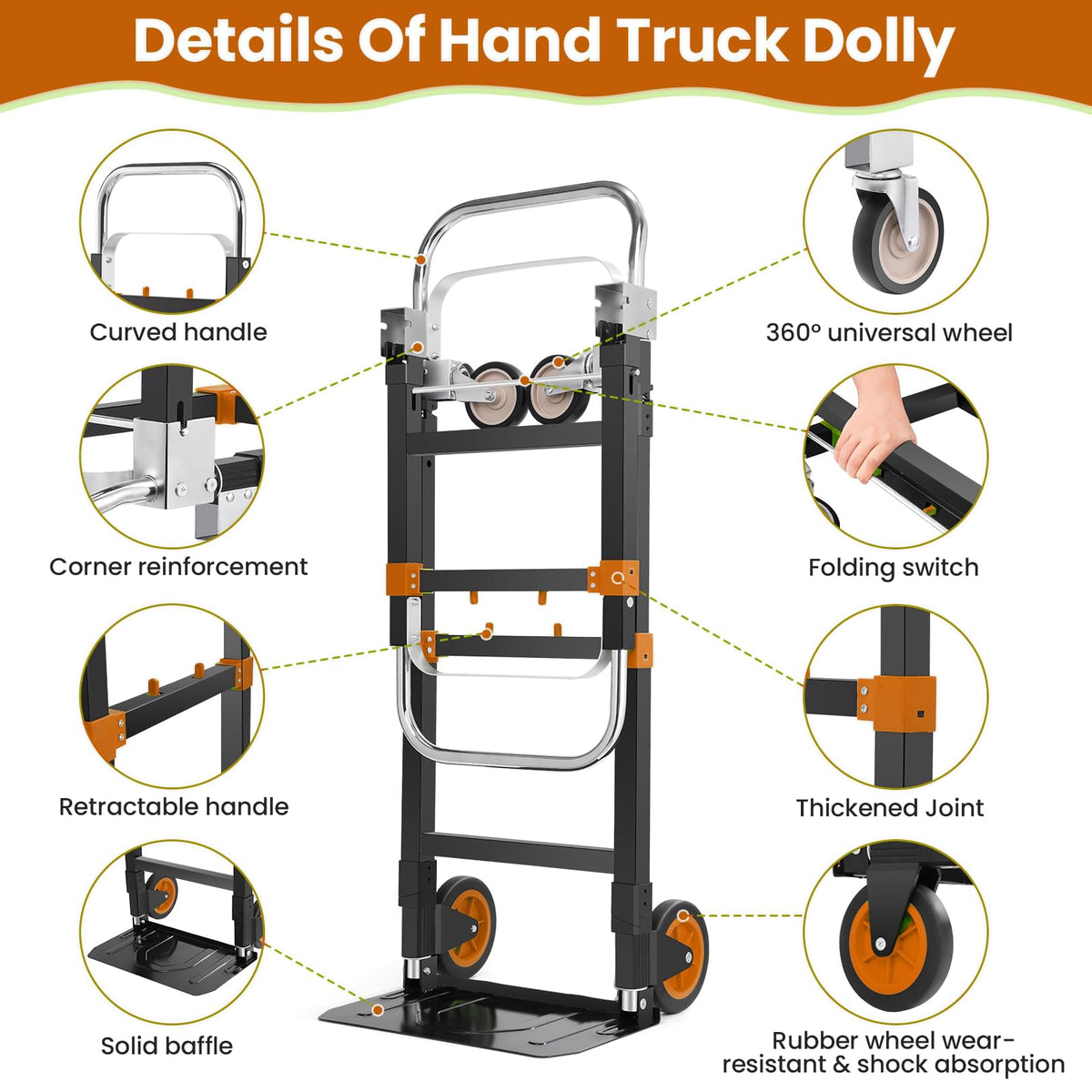 Folding Hand Truck Orange F76534