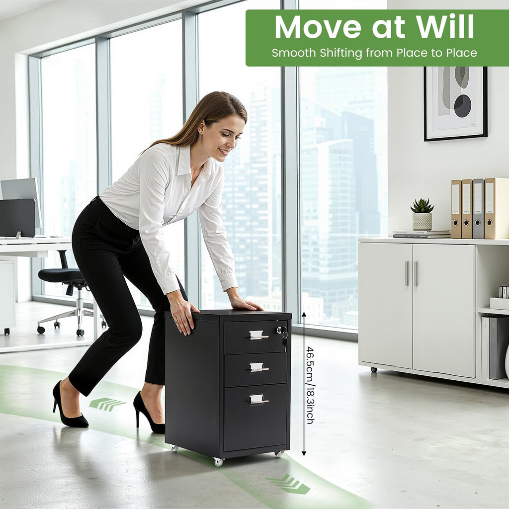 3 Drawer File Cabinet with Lock U6161