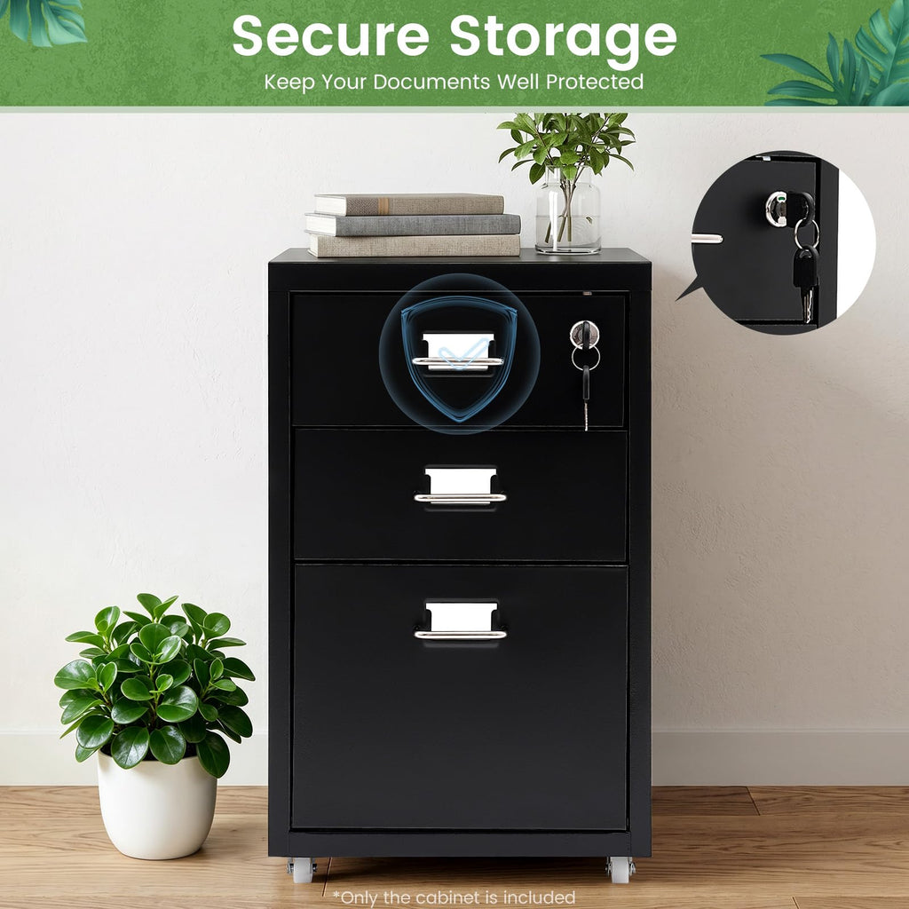 3 Drawer File Cabinet with Lock U6161