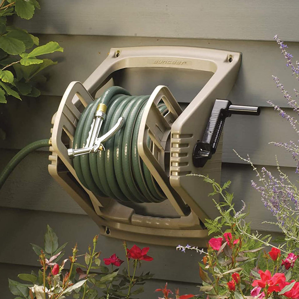 100 ft. Wall Mount Resin Garden Hose Reel with Lid G510