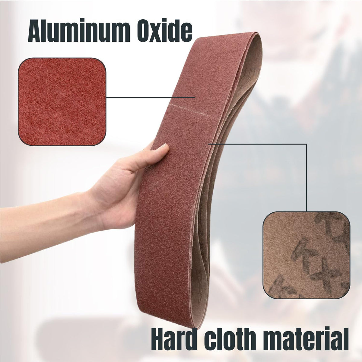 4 x 36 Inch 60 Grit Aluminum Oxide Sanding Belts K1609