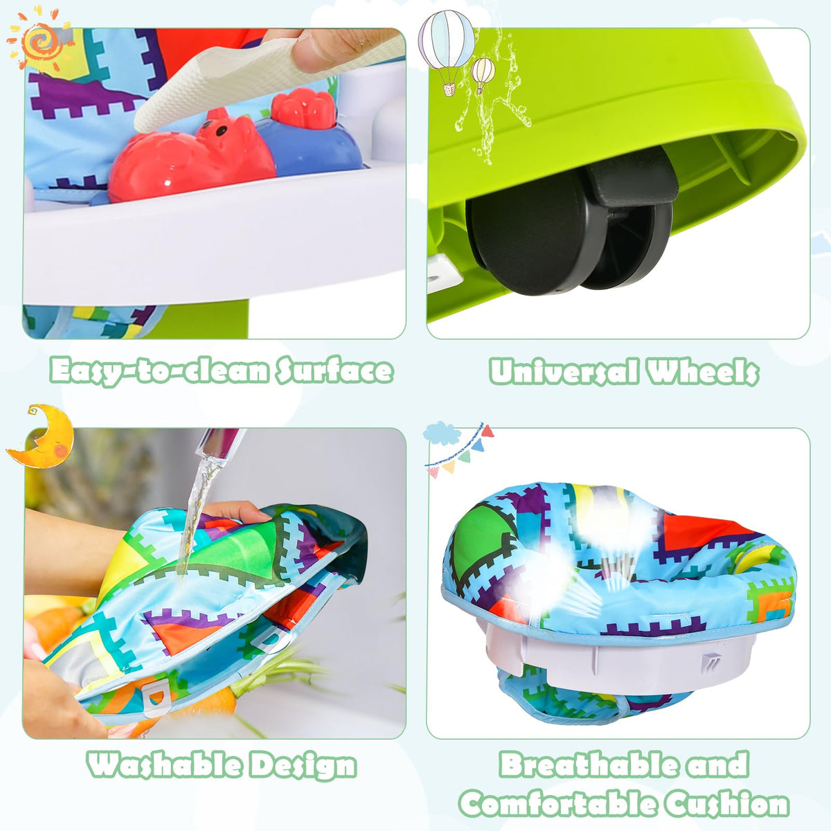 4 in 1 Baby Bouncer Activity Center with Playtime Mat and Activity Table R970