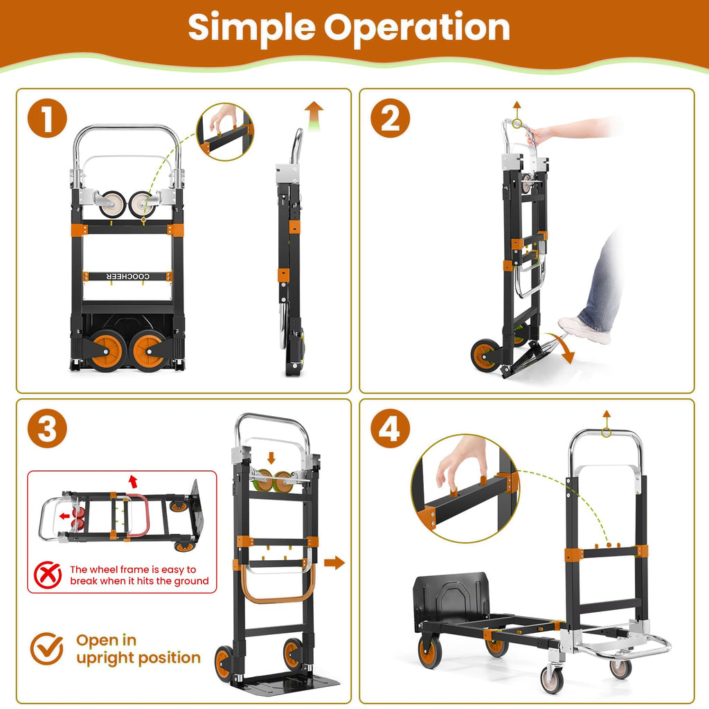 Folding Hand Truck Orange F76534