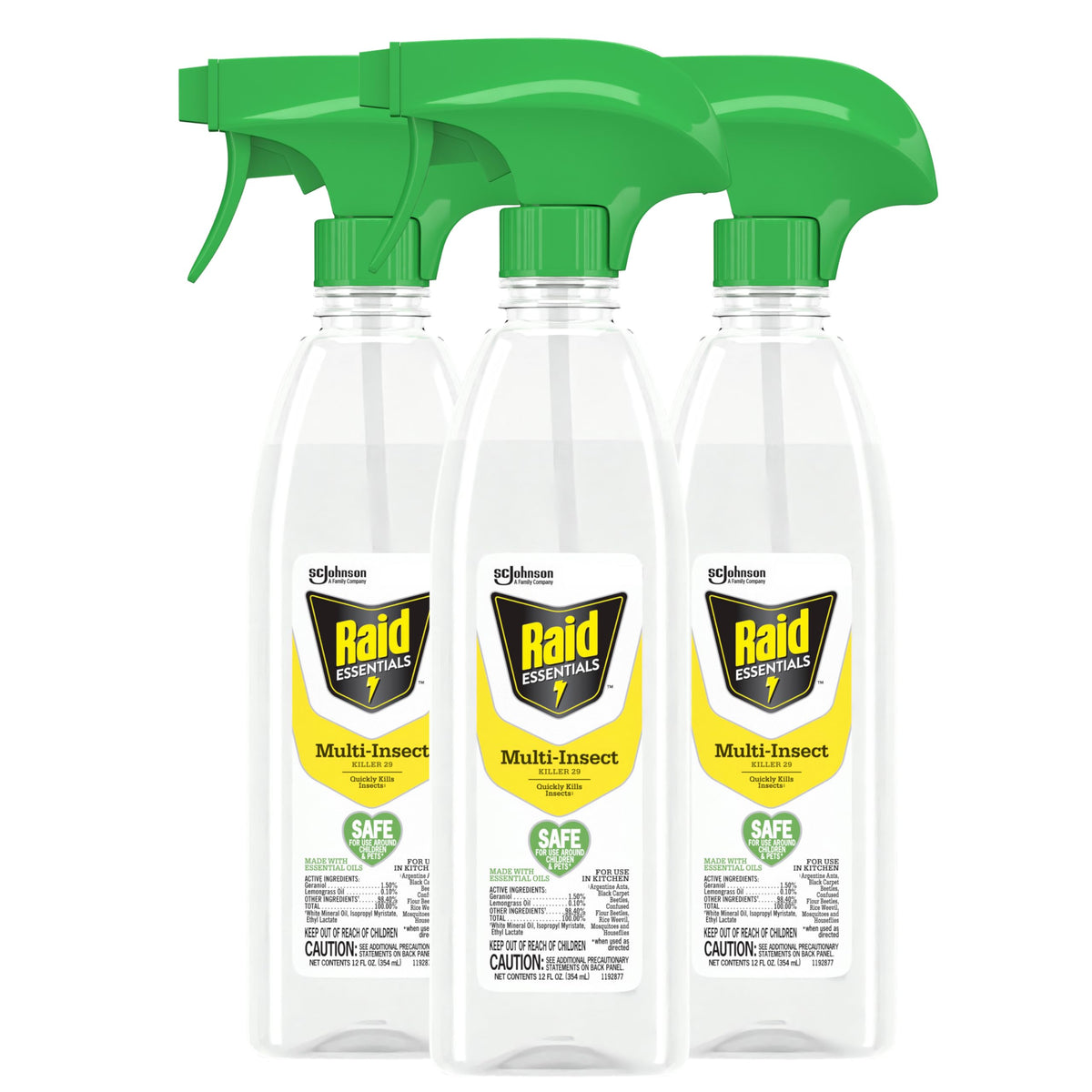 Multi-Insect Killer Spray Bottle 12 oz (Pack of 3) Y4824