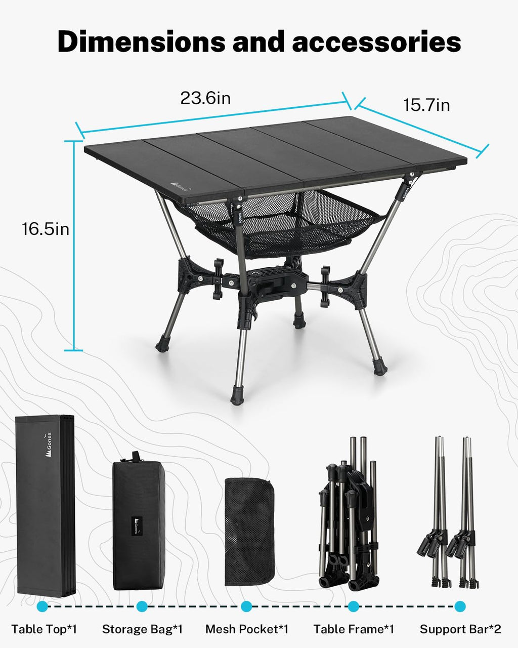 Foldable Aluminum Camping Table W487215