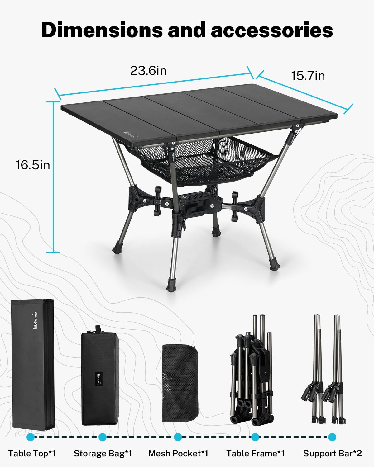 Foldable Aluminum Camping Table W487215