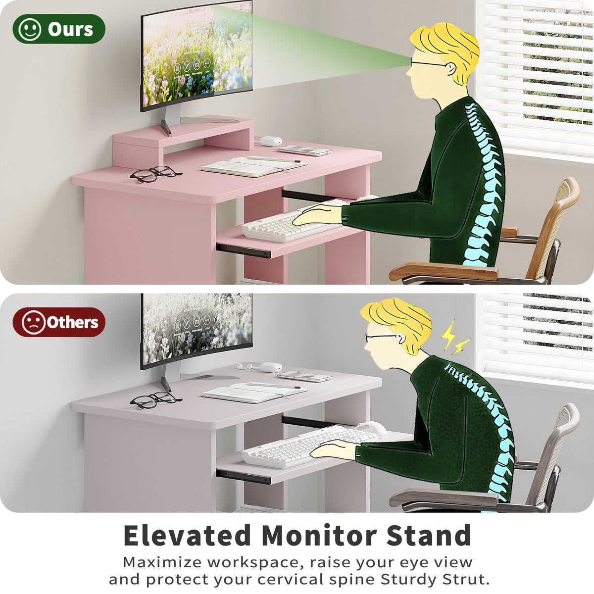 30 Inch Computer Desk with Keyboard Tray X6953