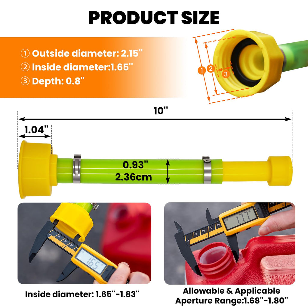 Gas Can Spout Replacement 10 Inch Flexible PVC Nozzle Y199627