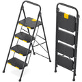 4 Step Steel Step Stool with Safe-Lock, Black H45393