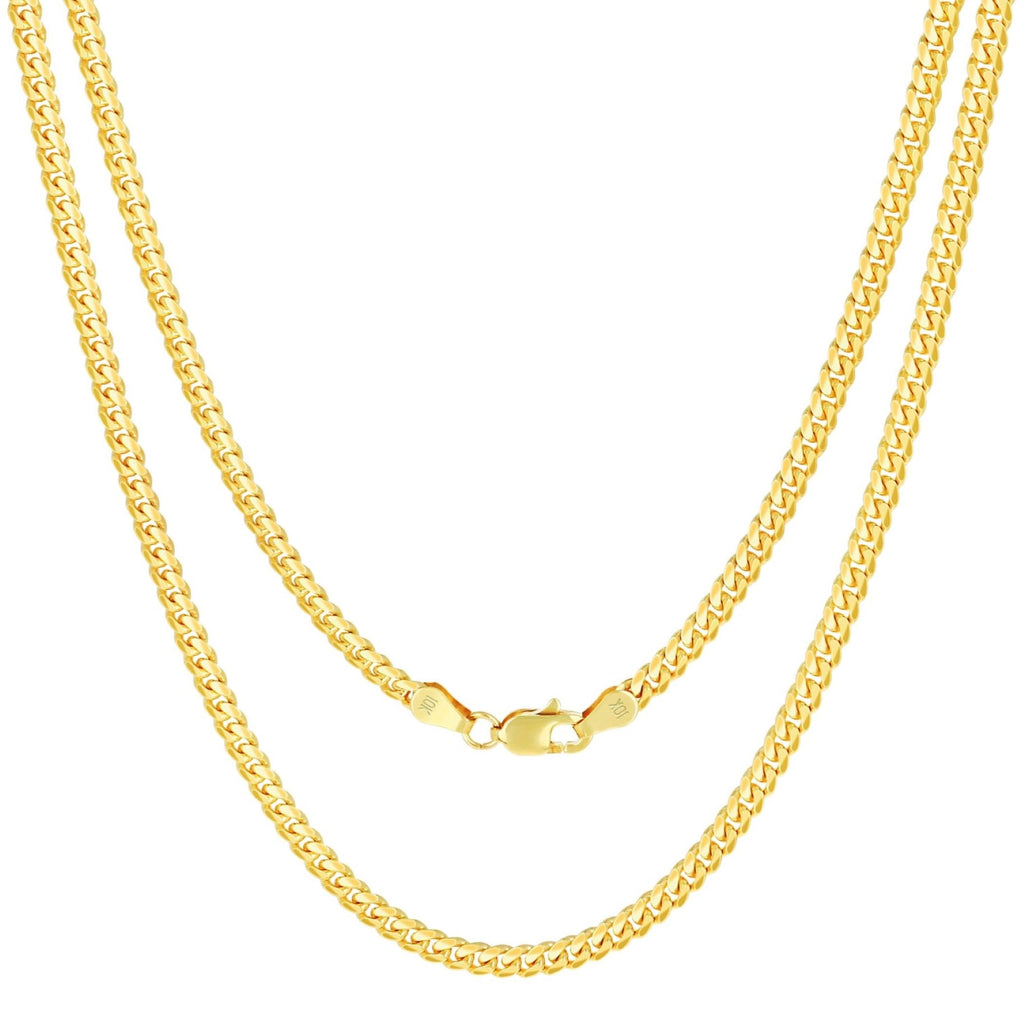 10k Yellow Gold Cuban Link Chain Necklace Y334