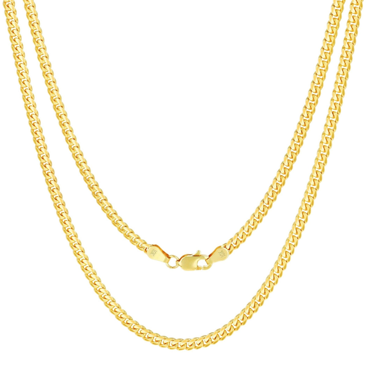 10k Yellow Gold Cuban Link Chain Necklace Y334